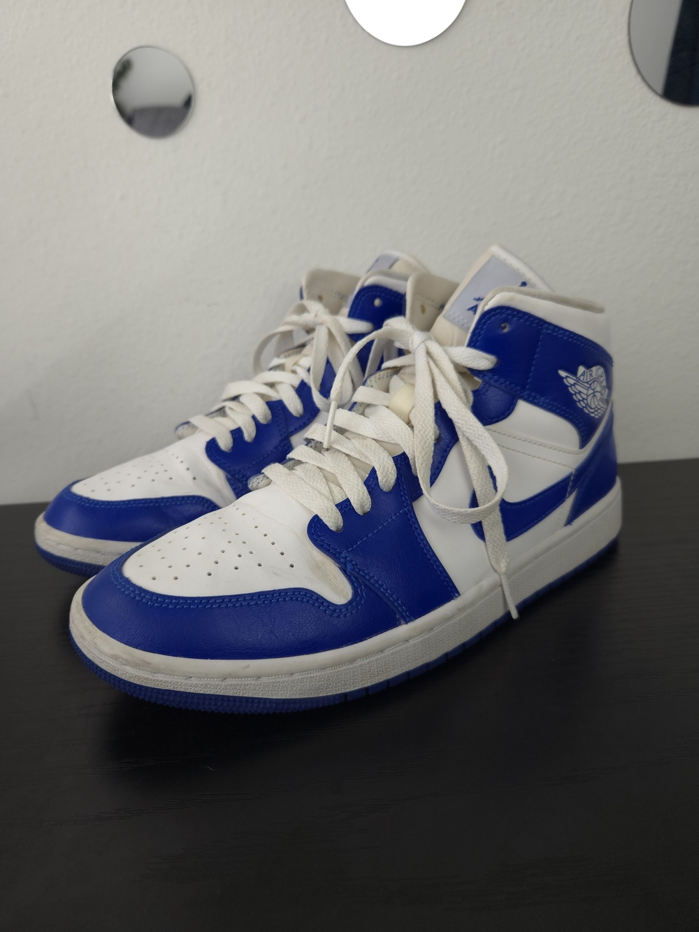 Nike Air Jordan 1 Mid Kentucky Blue Womens 10.5 Mens 9 Royal White BQ6472-104